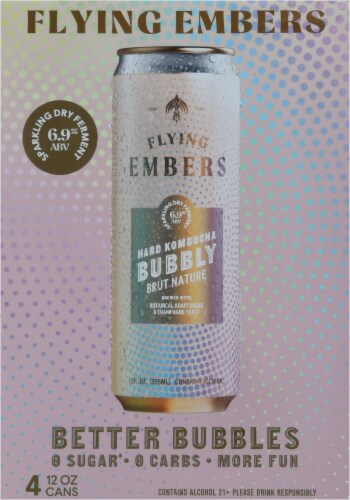 Flying Embers Bubbly Hard Kombucha Perspective: back