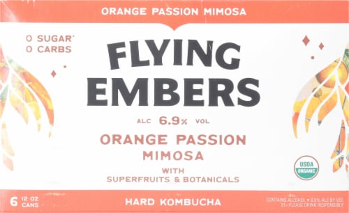 Flying Embers Orange Passion Mimosa Hard Kombucha Perspective: back