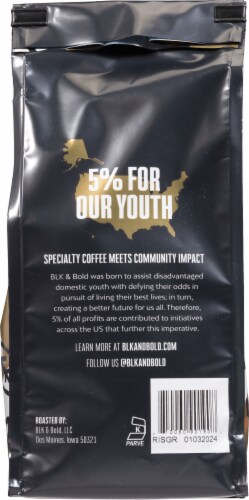 BLK & Bold® Rise & GRND Medium Roast Ground Coffee Blend Perspective: back