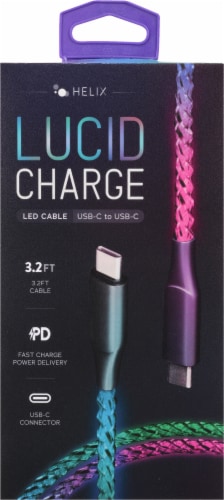 Helix Lucid Charge LED USB-C Charge & Sync Cable Perspective: back