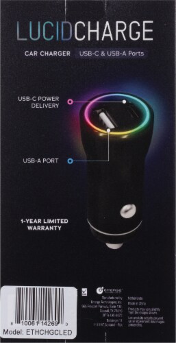 Helix Lucid Charge LED Car Charger Perspective: back