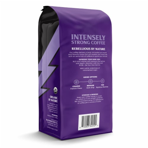 Death Wish Coffee Co.® Organic and Fair Trade Espresso Roast Whole Bean Coffee Perspective: back