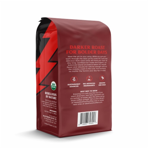Death Wish Coffee® Organic Dark Roast Whole Bean Coffee Perspective: back