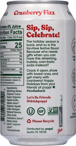 Poppi® Prebiotic Soda Cranberry Fizz Perspective: back