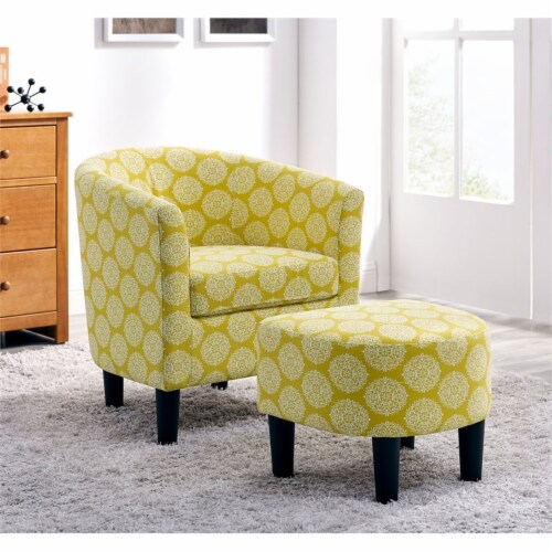 yellow accent chair with ottoman        <h3 class=