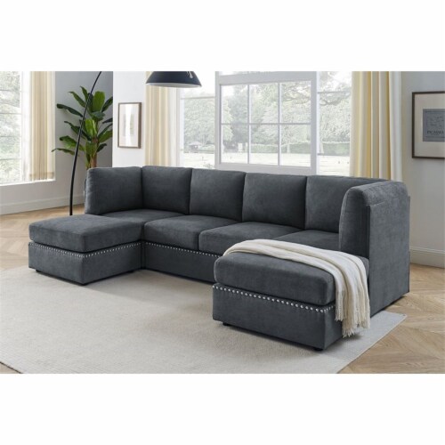 Symmetrical sectional with ottoman deals