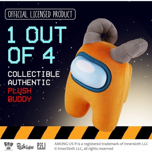 Among Us Plush Buddy Orange Rammed Crewmate 8 Online Video Game P.M.I. Perspective: back