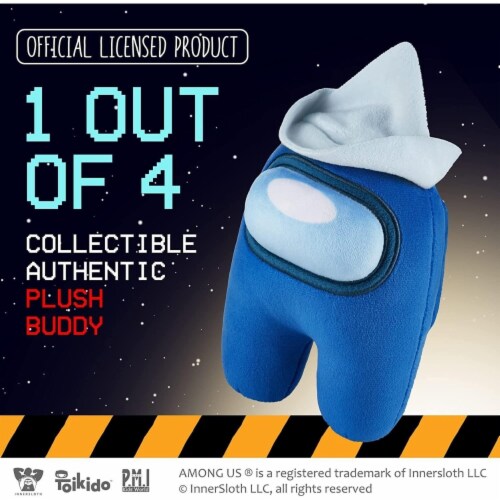 Among Us Plush Buddy Blue Crewmate White Sailor Hat 8 Soft Doll Game P.M.I. Perspective: back