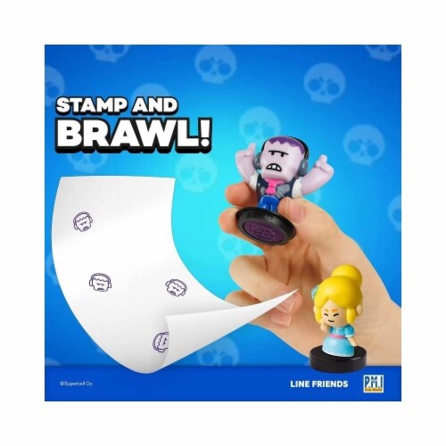 Brawl Stars Character Stamps 5pk Frank Bo Mr. P Piper Bea Epic Game Figures PMI International Perspective: back