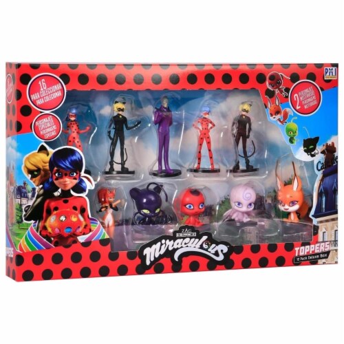 Miraculous Ladybug Pencil Toppers 12pk Nooroo Hawk Moth Party Decor Favor Set PMI Perspective: back