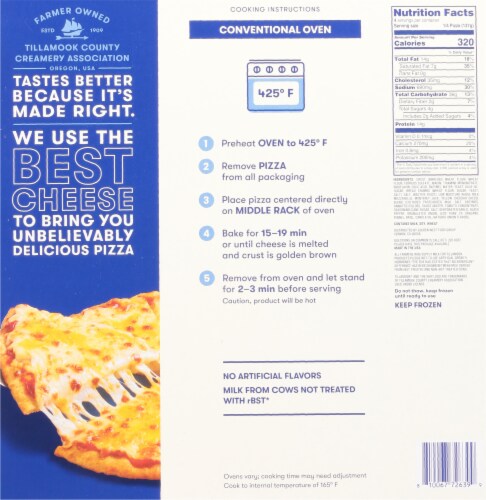 Tillamook® Crispy Stone Fired Three Cheese Pizza Perspective: back