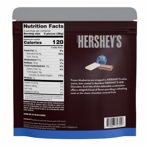 Hershey's® White & Milk Chocolate Frozen Fruit Blueberries Perspective: back