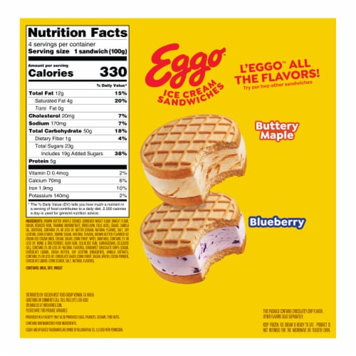 Eggo™  Chocolatey Chip Ice Cream Sandwiches Perspective: back