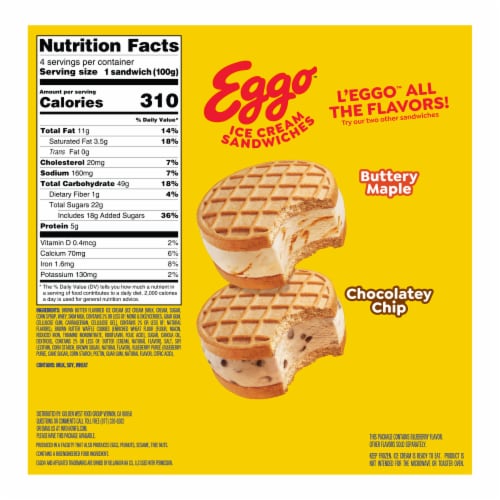 Eggo™ Blueberry Ice Cream Sandwiches Perspective: back