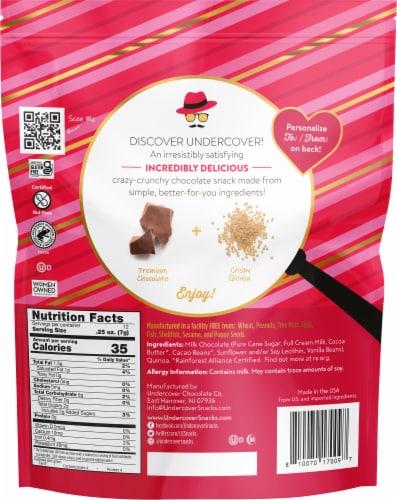 Undercover® Milk Chocolate Quinoa Crisps Perspective: back
