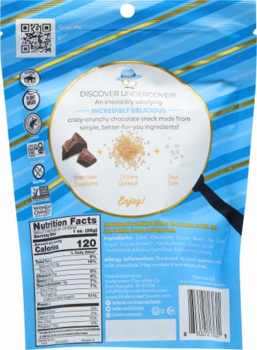 Undercover® Dark Chococale + Sea Salt Quinoa Crisps Perspective: back