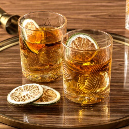 Gatsby Art Deco Whiskey Glasses - 10 oz - Set of 6 Perspective: back