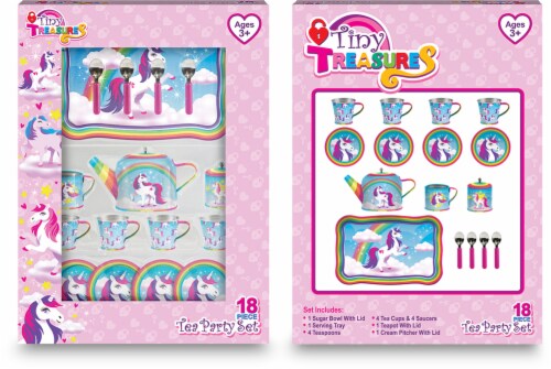 GOSSI Incorporated Unicorn Tin Tea Set Perspective: back