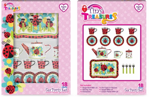 GOSSI Incorporated Lady Bug Tin Tea Set Perspective: back