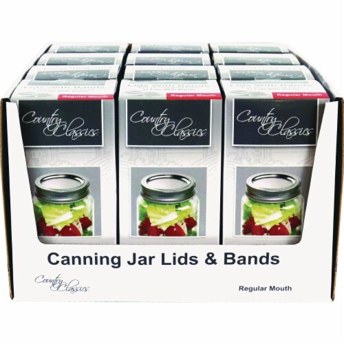 Country classics regular mouth canning jar lids bands 12 count pack