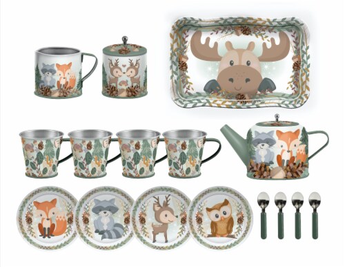 Tiny Treasures Country Woodland Critters Tea Set Perspective: back