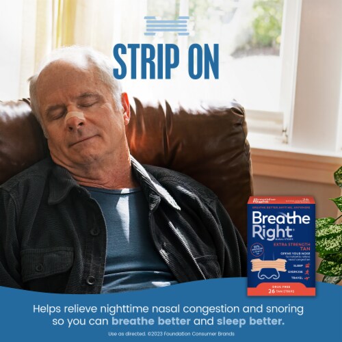 Breathe Right® Drug Free Extra Strength Tan Nasal Strips Perspective: back