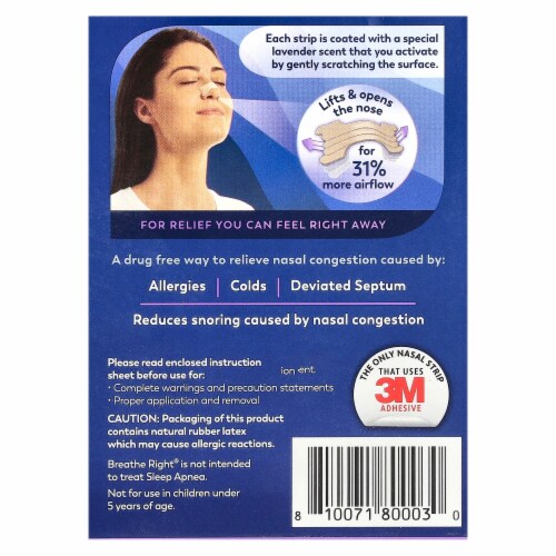Breathe Right® Drug Free Lavender Scented Tan Nasal Strips Perspective: back