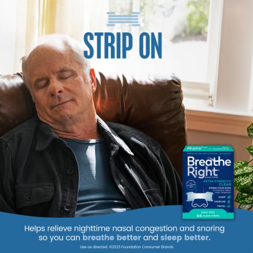 Breathe Right Extra Strength Clear Nasal Strips 44 ea Perspective: back