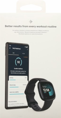 Fitbit Versa 4 Activity Tracker - Black Graphite Perspective: back