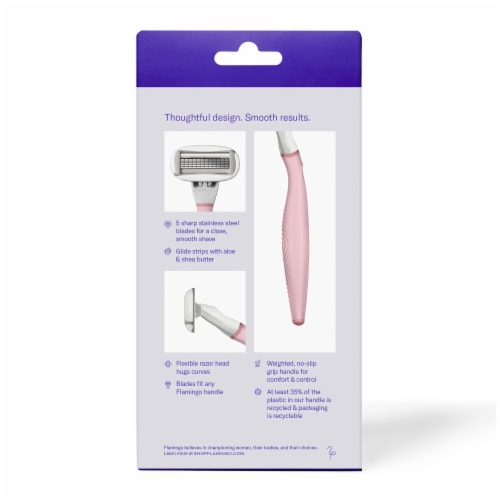 Flamingo Rose Razor and Cartridge Set Perspective: back
