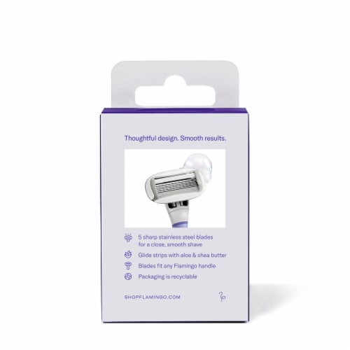 Flamingo Five-Blade Women's Razor Blade Refill Cartridges Perspective: back