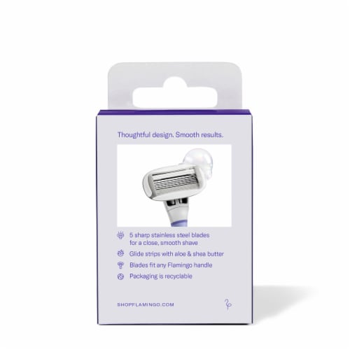 Flamingo Five-Blade Women Razor Cartridges Perspective: back