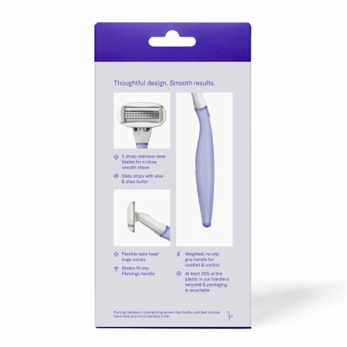 Flamingo Razor with Blade Refills - Lilac Perspective: back