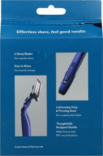 Harry's 3 Blade Men's Disposable Razors - Midnight Blue Perspective: back
