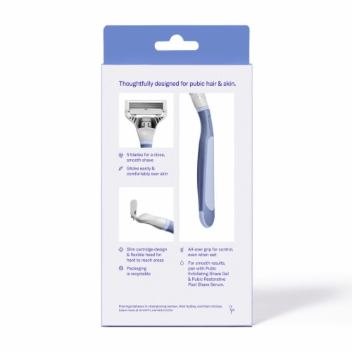 Flamingo Pubic Retail Handle Shaver Perspective: back