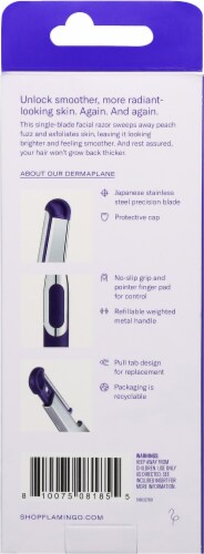 Flamingo Women's Dermaplane Razor Handle with Cartridges Perspective: back