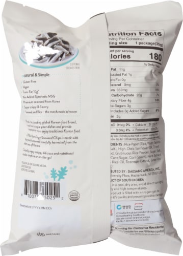 Ofood Plant Based Original Seaweed Chips Perspective: back