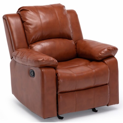 Comfort Pointe Clifton Caramel Faux Leather Glider Rocker Recliner