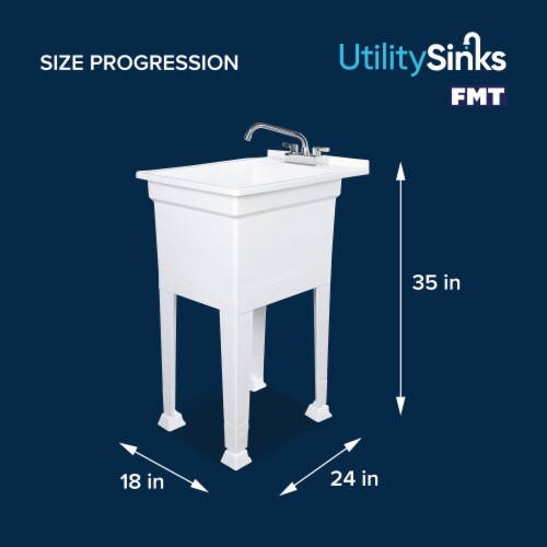 UTILITYSINKS Plastic 18” Freestanding Utility Tub Sink with