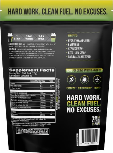 Jocko Hydration Lemon Lime Electrolyte Packets Perspective: back