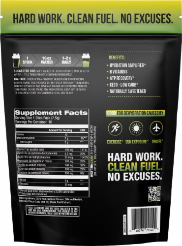 Jocko Hydration Lemon Lime Electrolyte Packets Perspective: back