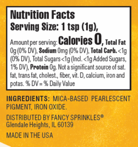 Fancy Sprinkles Fool's Gold Edible Glitter Dusting Pump Kit Perspective: back