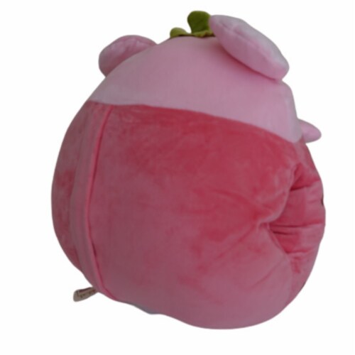 Strawberry Plush Pillow with Blanket | Velvet Bolster Novelty Decorative Pillow | 16 Inches Perspective: back