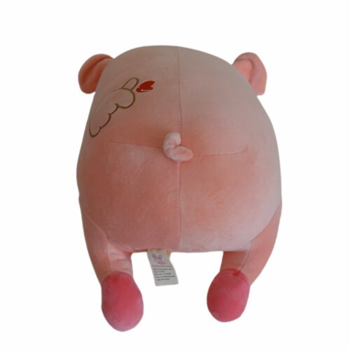 Sleeping Pig Plush Pillow with Blanket | Velvet Bolster Novelty Decorative Pillow | 16 Inches Perspective: back