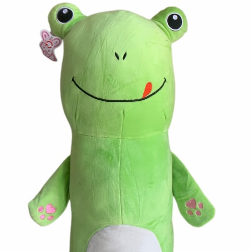 Velvet Bolster Plush Pillow | Swiss Jasmine Plushies | Froggie Stuffed Animal | 43 Inches Perspective: back