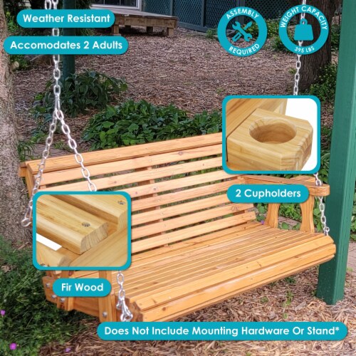 Wooden 2 person swing best sale