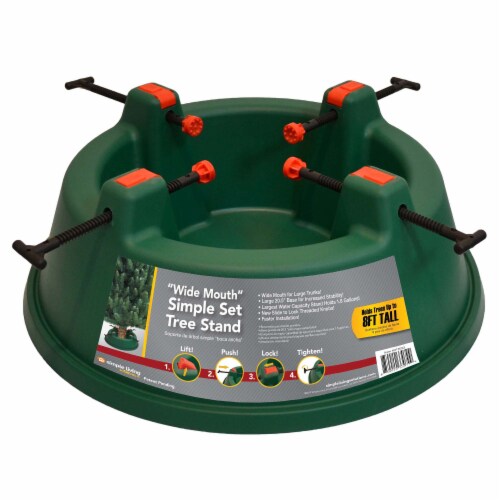 Northlight Green Wide Mouth Simple Set Live Christmas Tree Stand -Hold Trees Up To 8ft Perspective: back
