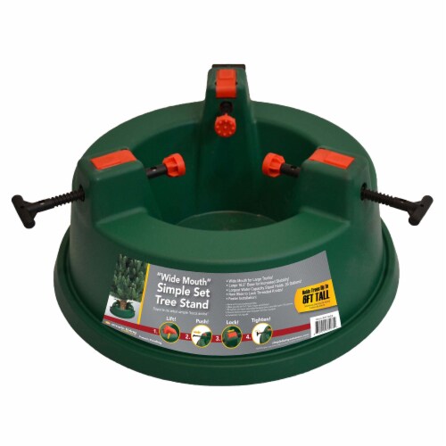 Northlight Green Wide Mouth Simple Set Live Christmas Tree Stand - Holds Trees up to 6ft Perspective: back