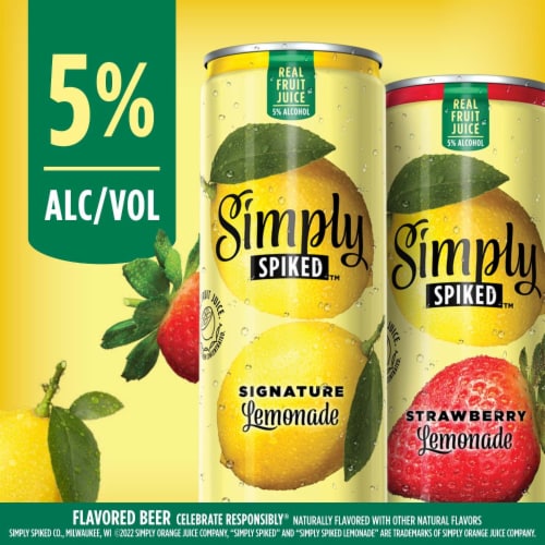 Simply Spiked Signature Hard Lemonade Single Can Perspective: back