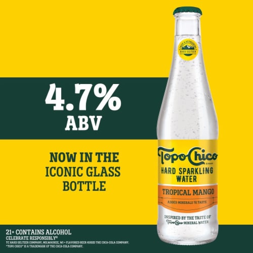 Topo Chico Hard Seltzer Tropical MangoMalt Based Perspective: back